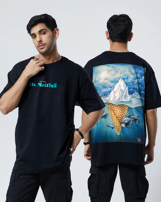 IT'S Melting Black Oversized Tee