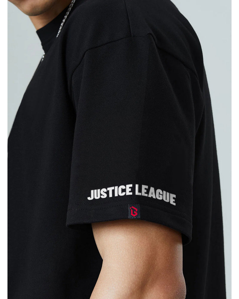 JUSTICE LEAGUE BLACK OVERSIZED T-SHIRT