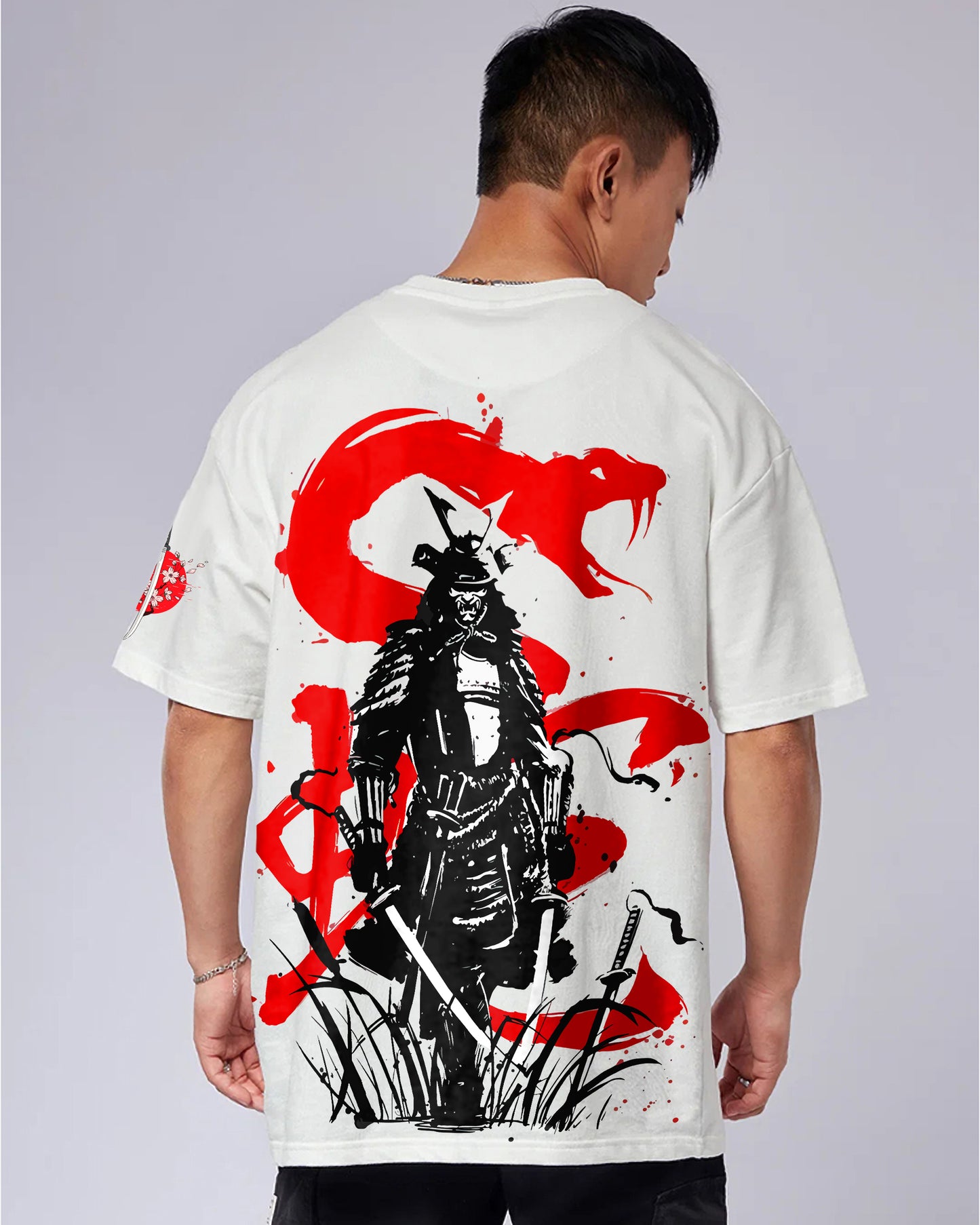 SAMURAI COBRA POISON WHITE OVERSIZED T-SHIRT