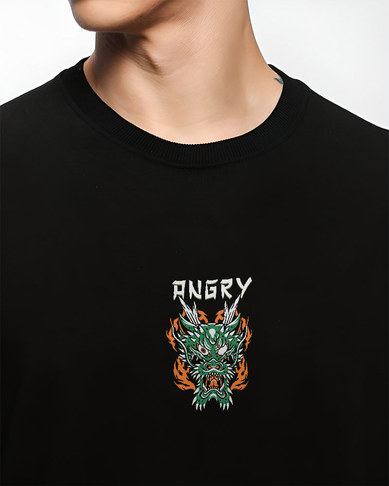 JAPANESE ANGRY FIRE DRAGON BLACK SWEATSHIRT