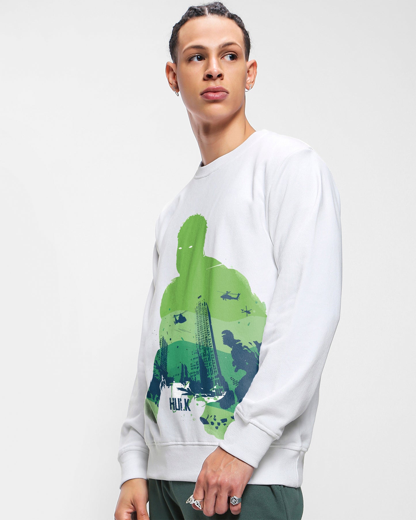 HULK MARVEL AVENGERS WHITE SWEATSHIRT