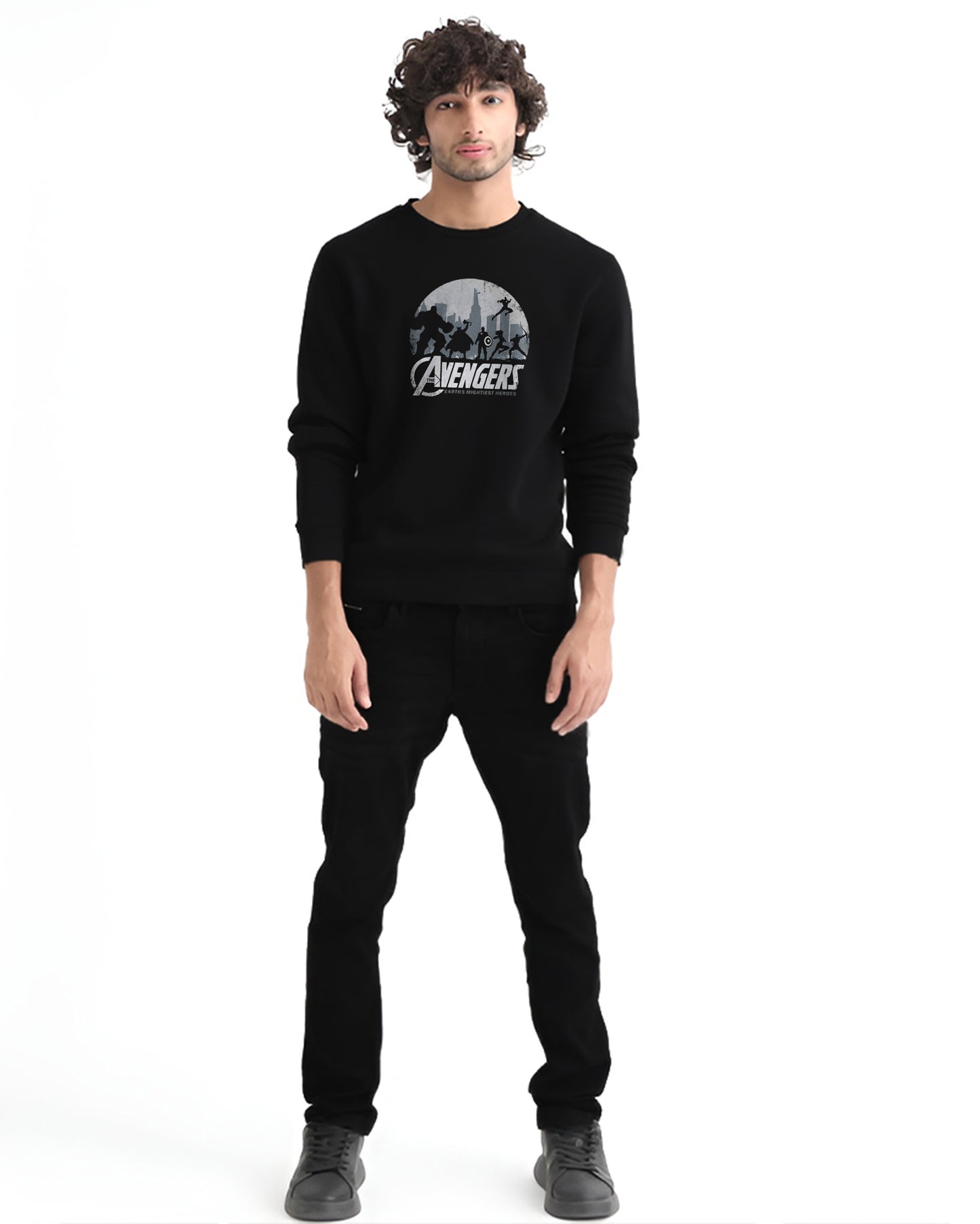 MARVEL AVENGERS BLACK REGULAR SWEATSHIRT