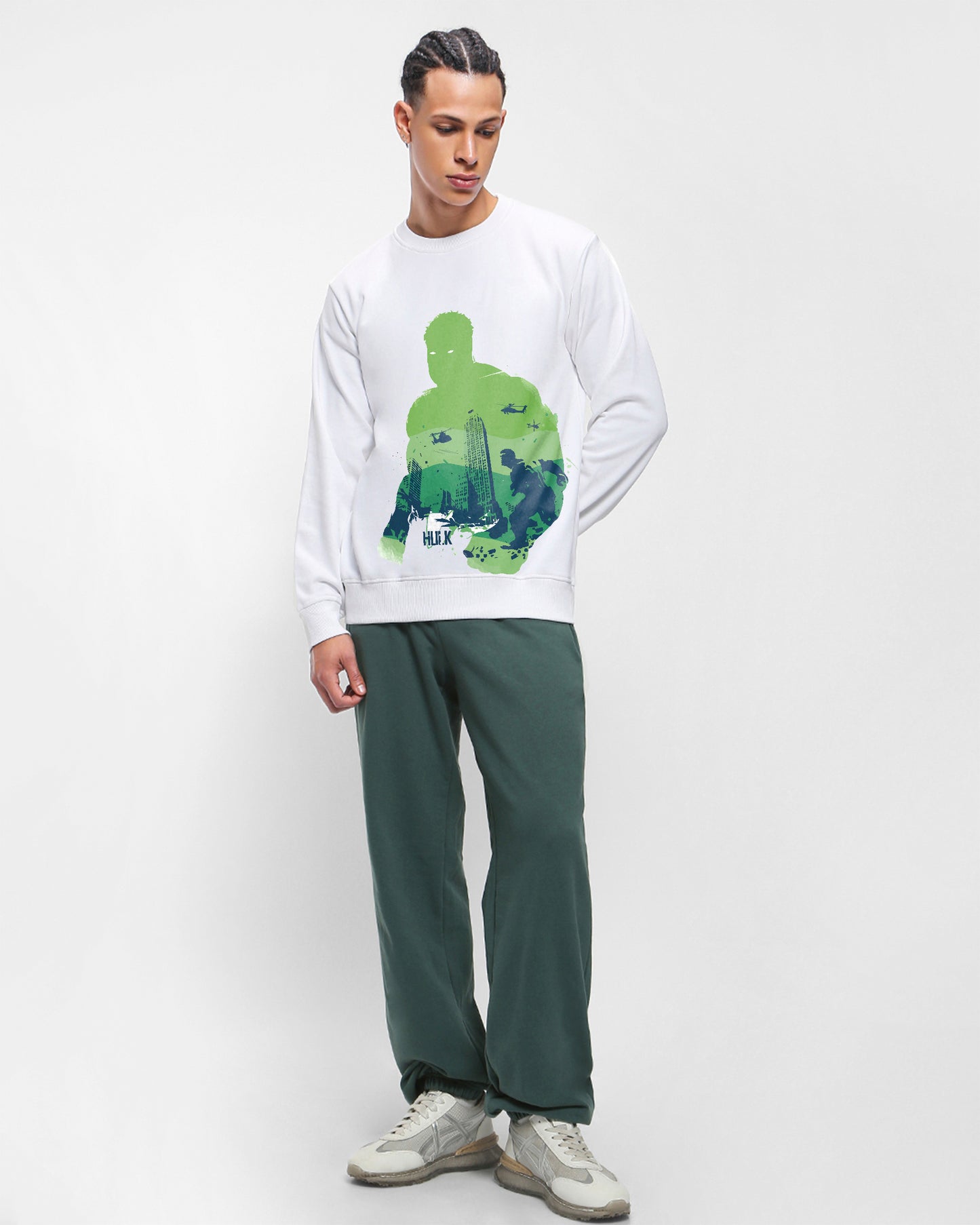 HULK MARVEL AVENGERS WHITE SWEATSHIRT