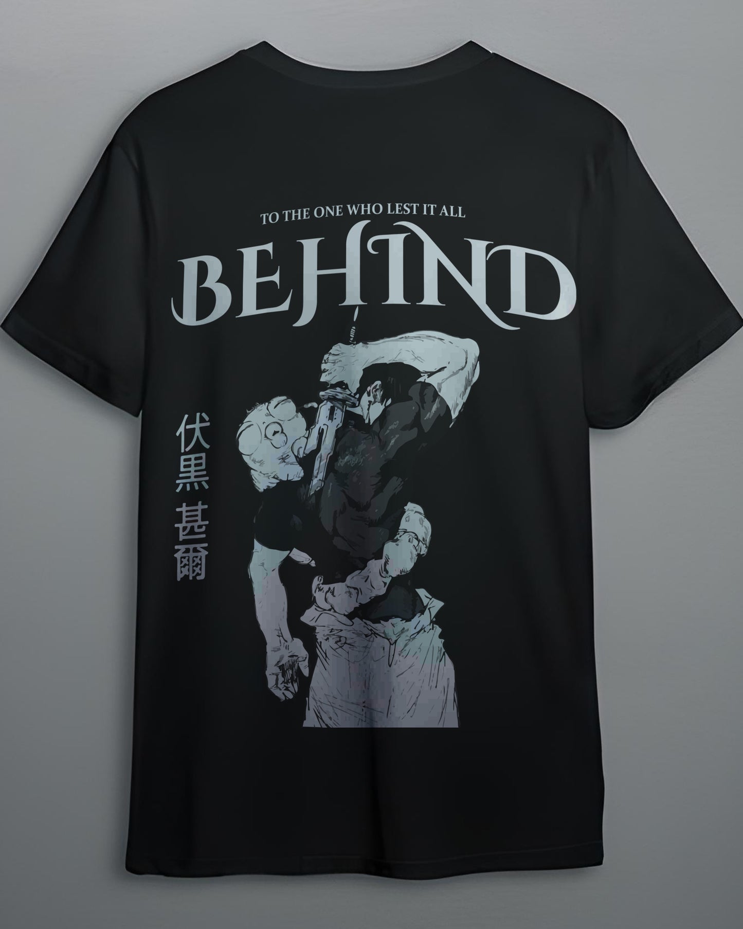 BEHIND ANIME GYM SWORD BLACK REGULAR T-SHIRT