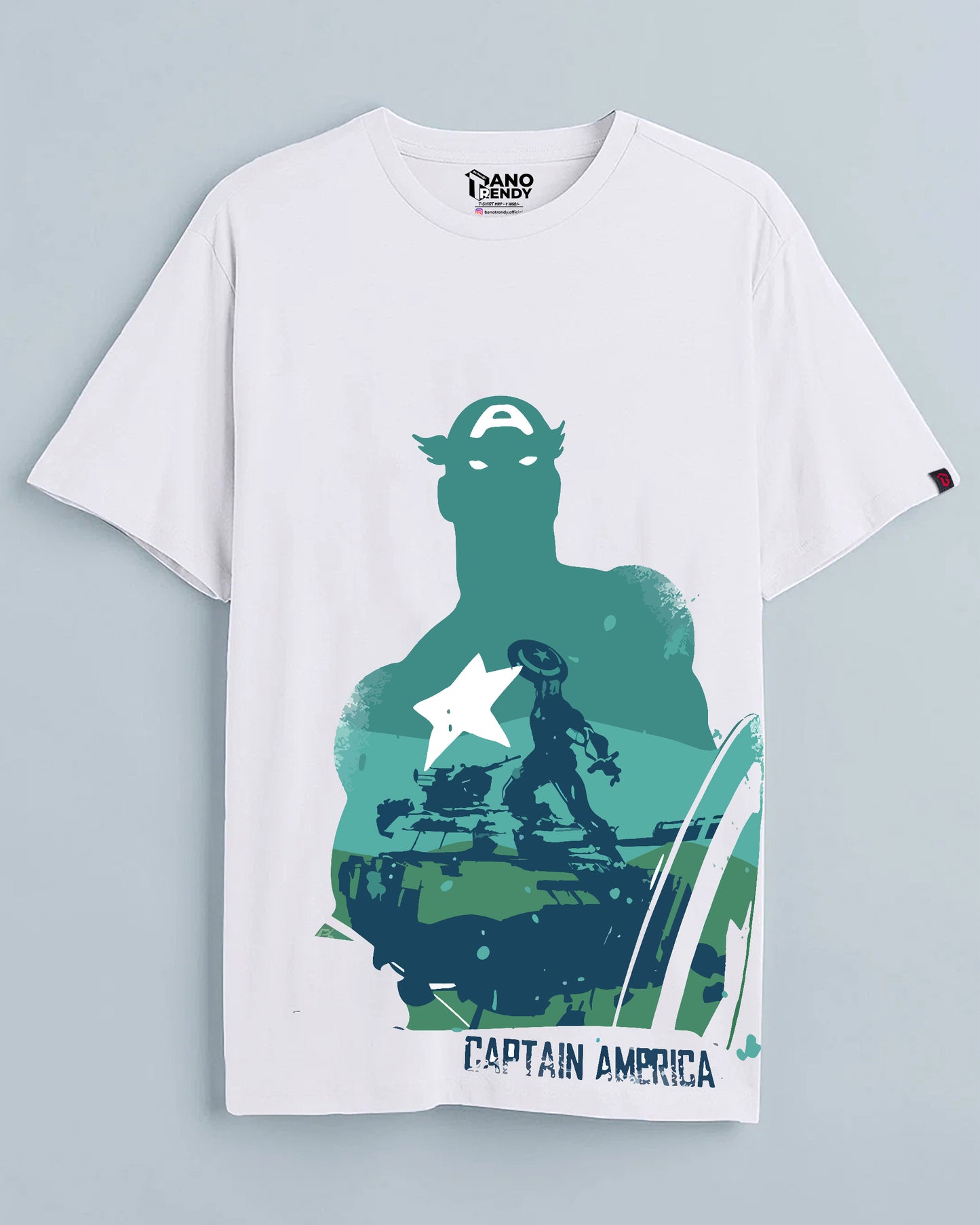 Captain America White Cotton | Regular Fit Tee