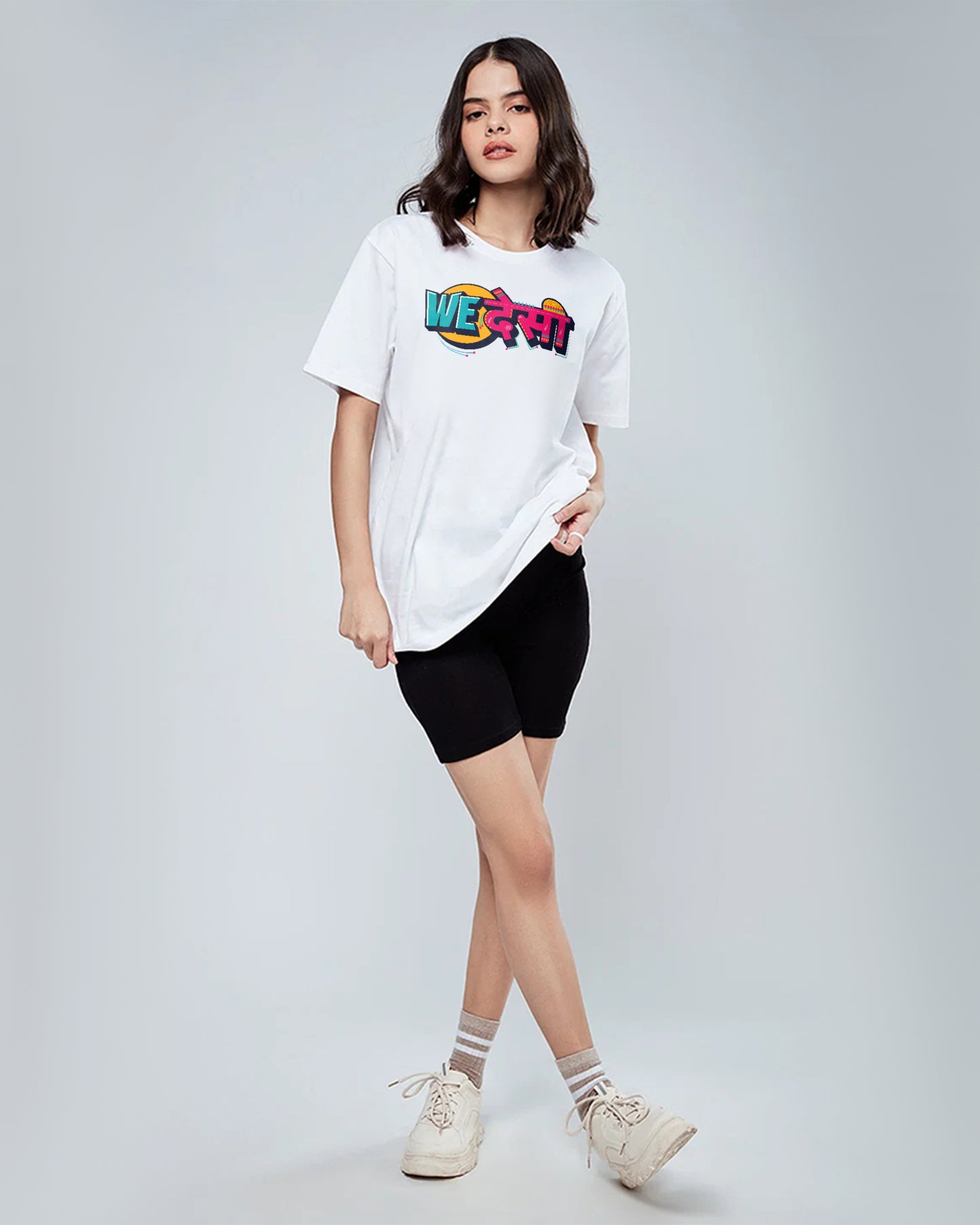 We Desi Regular Fit White T-shirt