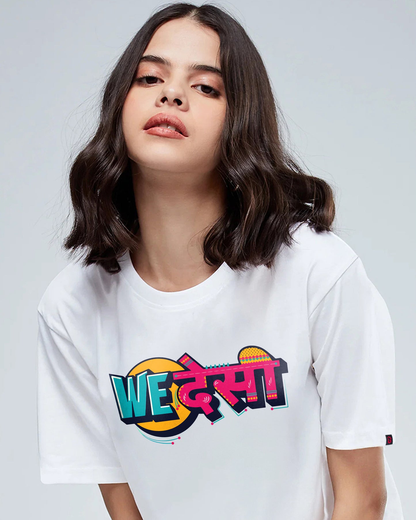 We Desi Regular Fit White T-shirt