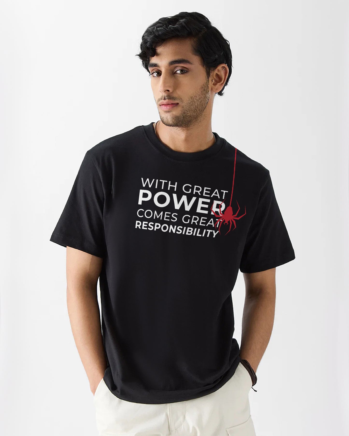 SPIDER-MAN POWER REGULAR BLACK T-SHIRT