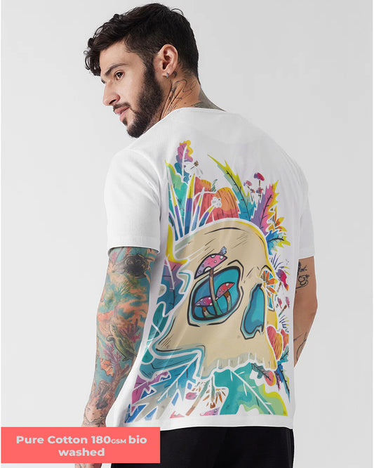 SKELETON FREEDOM COLORFUL WHITE T-SHIRT