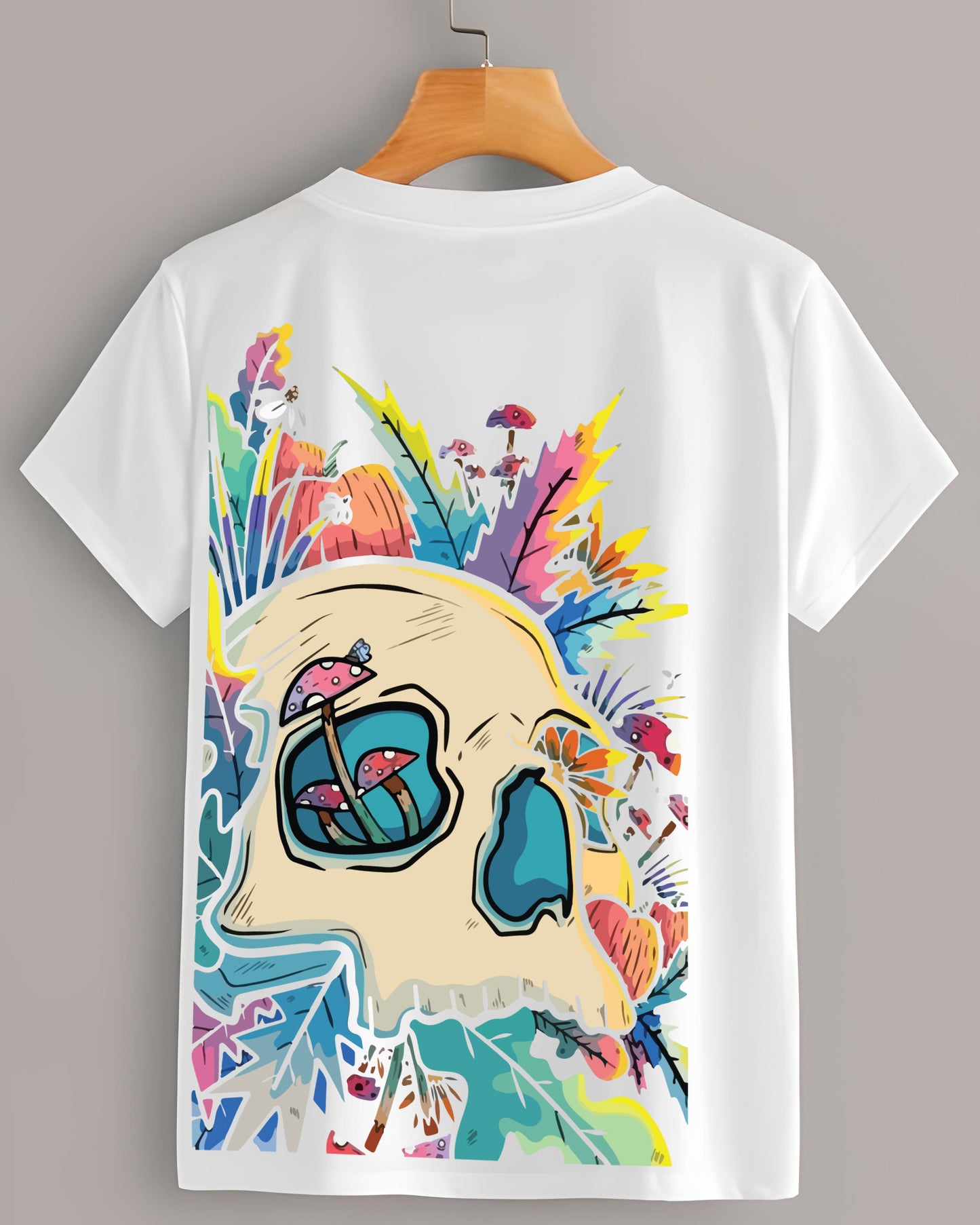 SKELETON FREEDOM COLORFUL WHITE T-SHIRT