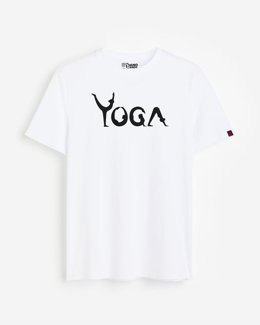 YOGA FIT AND ENERGETIC REGULAR FIT WHITE T-SHIRT