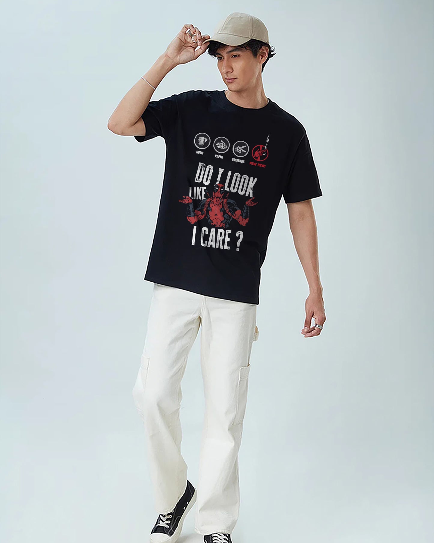 I don't care Deadpool Black | Regular Fit Tee