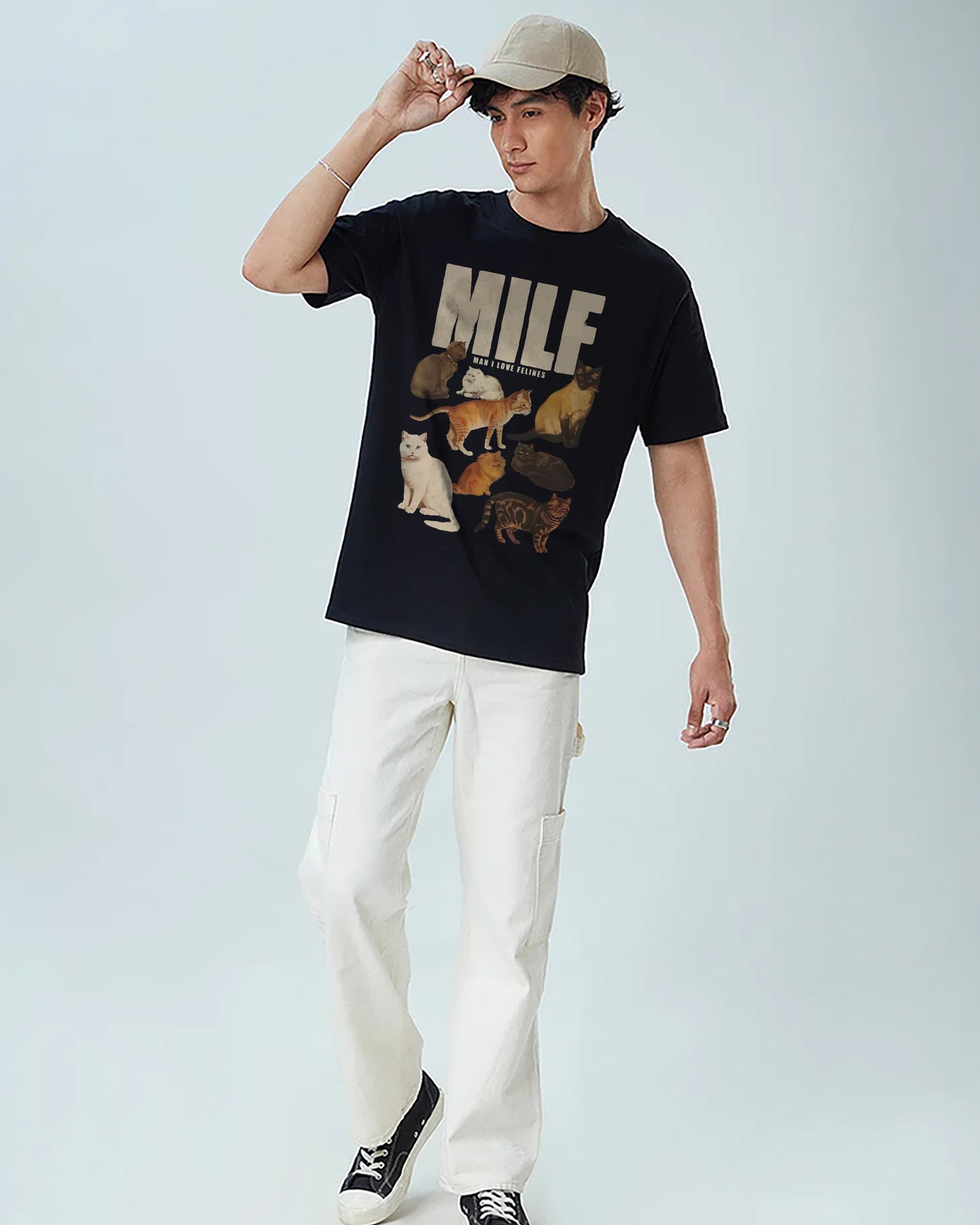 Milf Black Cotton | Regular Fit Tee