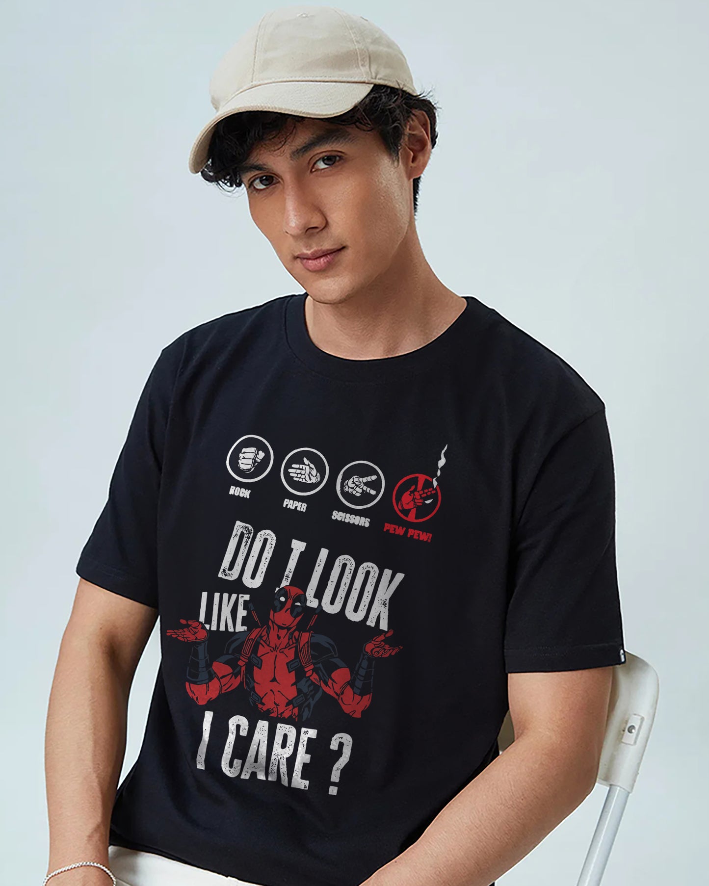 I don't care Deadpool Black | Regular Fit Tee